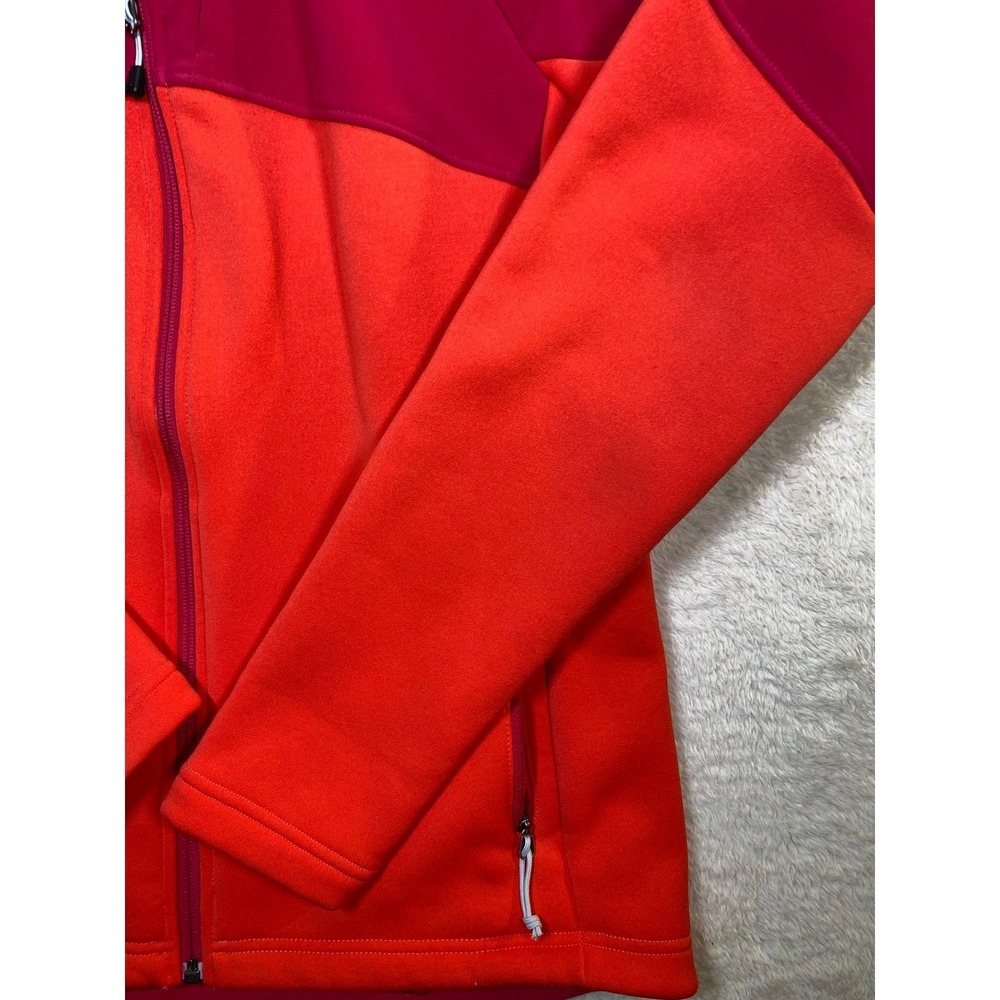 The North Face Womens Full Zip Fleece Jacket Orange Red Colorblock SZ Large - Picture 10 of 16
